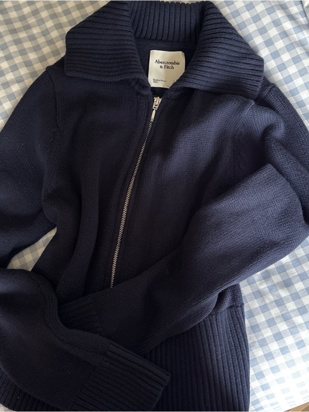 Abercrombie & Fitch Black Zip Knit Sweater